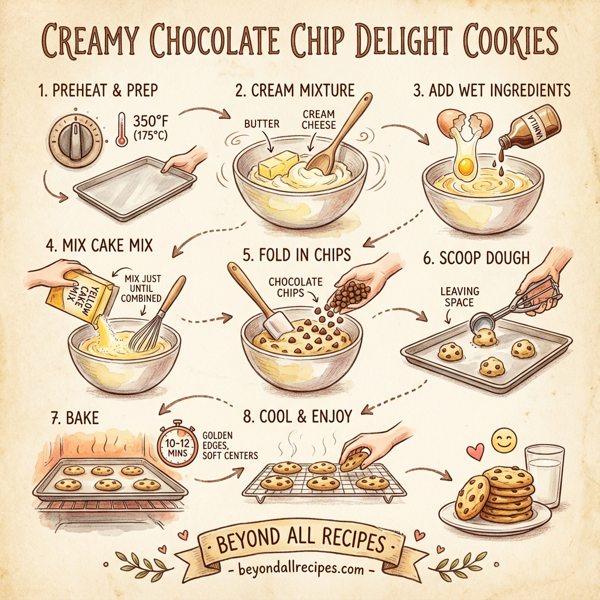 Creamy Chocolate Chip Delight Cookies instructions