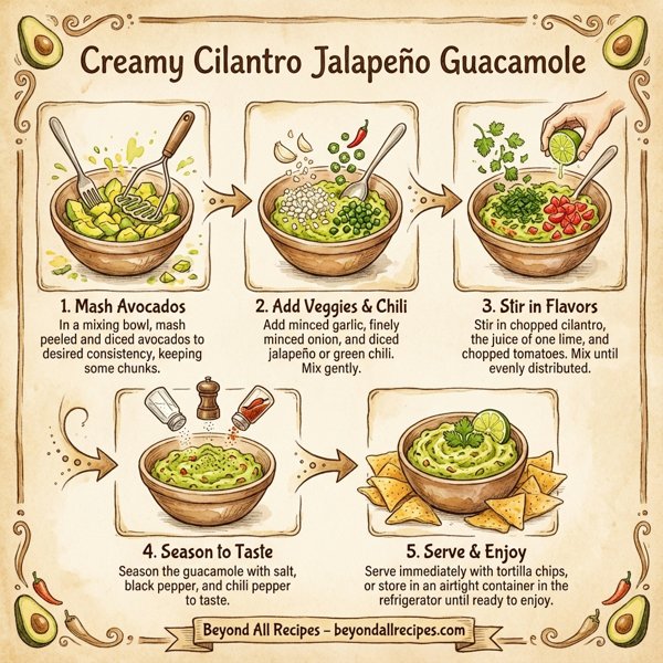 Creamy Cilantro Jalapeño Guacamole instructions