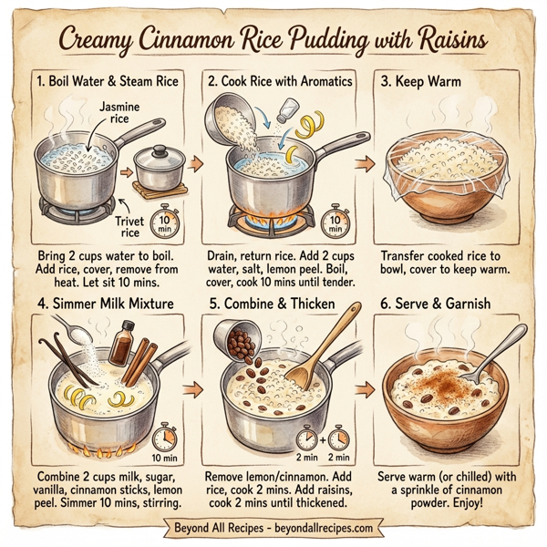 Creamy Cinnamon Rice Pudding with Raisins instructions