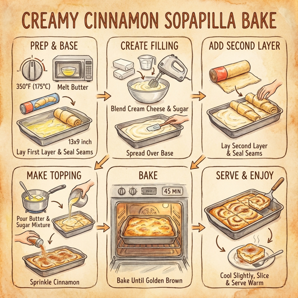Creamy Cinnamon Sopapilla Bake instructions