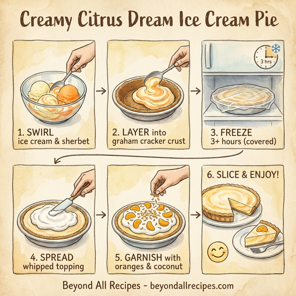 Creamy Citrus Dream Ice Cream Pie instructions
