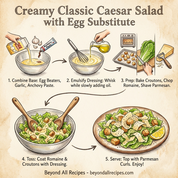 Creamy Classic Caesar Salad with Egg Substitute instructions