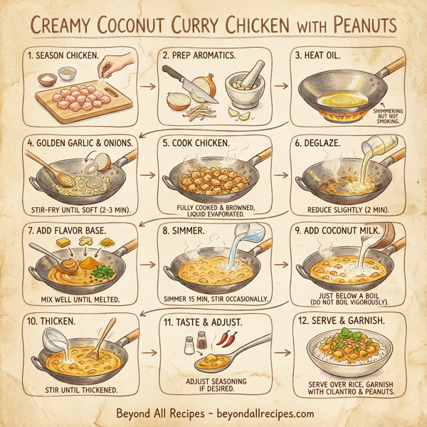 Creamy Coconut Curry Chicken with Peanuts instructions