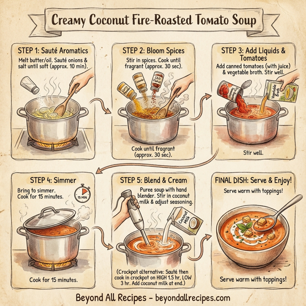 Creamy Coconut Fire-Roasted Tomato Soup instructions