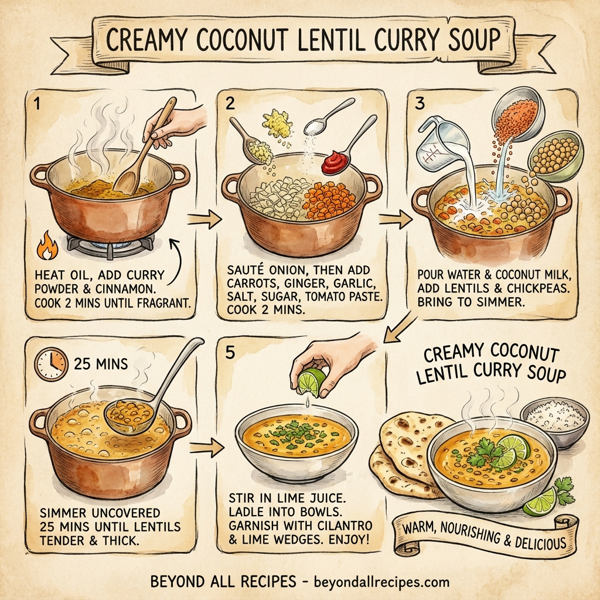 Creamy Coconut Lentil Curry Soup instructions