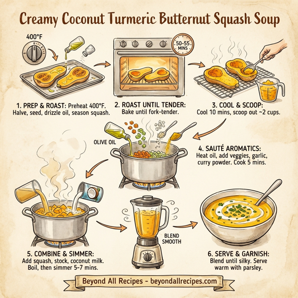 Creamy Coconut Turmeric Butternut Squash Soup instructions