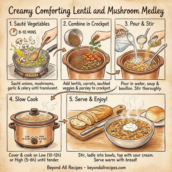 Creamy Comforting Lentil and Mushroom Medley instructions
