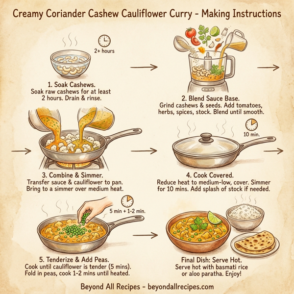 Creamy Coriander Cashew Cauliflower Curry instructions