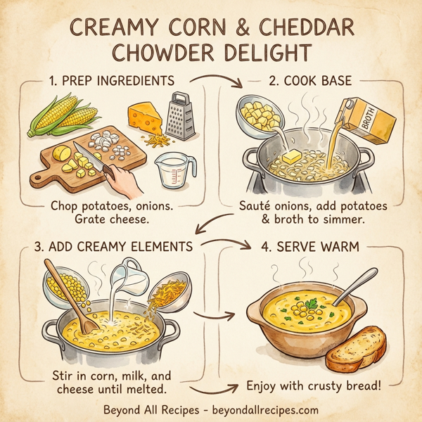 Creamy Corn and Cheddar Chowder Delight instructions