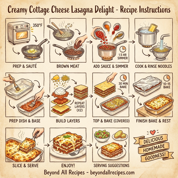 Creamy Cottage Cheese Lasagna Delight instructions