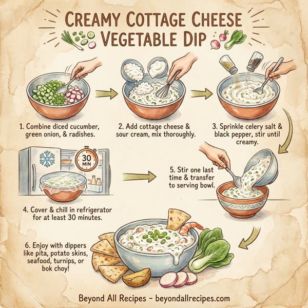 Creamy Cottage Cheese Vegetable Dip instructions