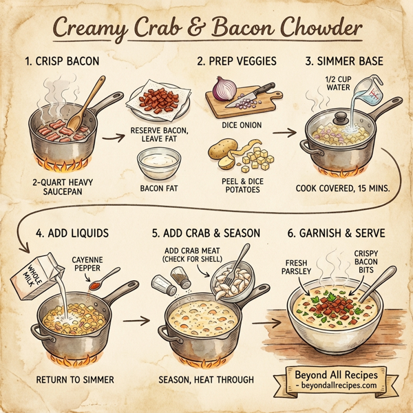 Creamy Crab & Bacon Chowder instructions