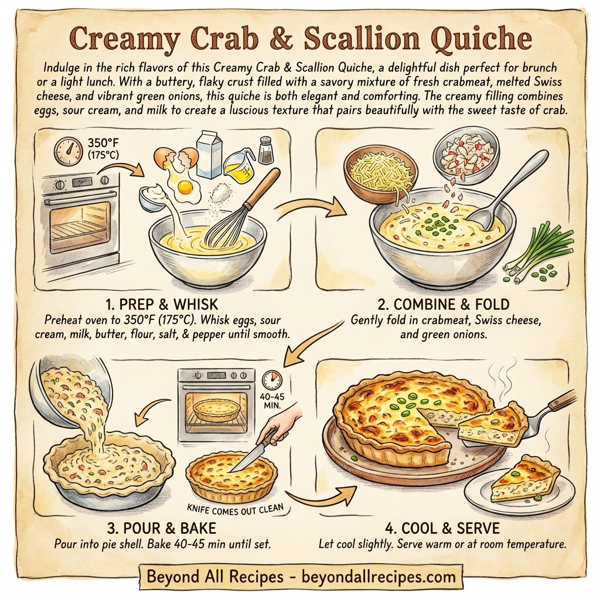 Creamy Crab & Scallion Quiche instructions