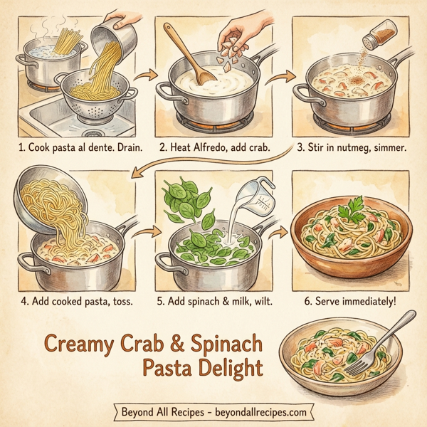 Creamy Crab & Spinach Pasta Delight instructions
