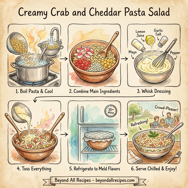 Creamy Crab and Cheddar Pasta Salad instructions
