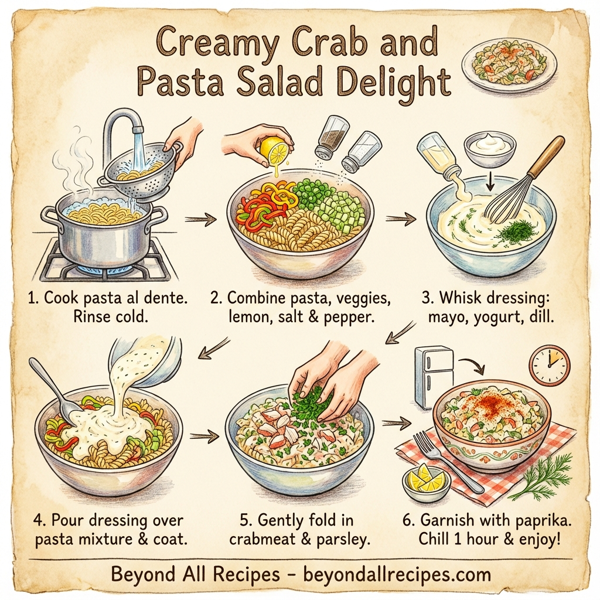 Creamy Crab and Pasta Salad Delight instructions
