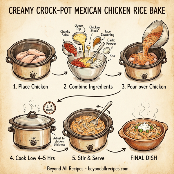 Creamy Crock-Pot Mexican Chicken Rice Bake instructions