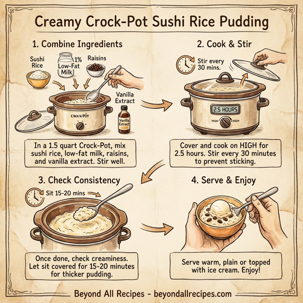 Creamy Crock-Pot Sushi Rice Pudding instructions