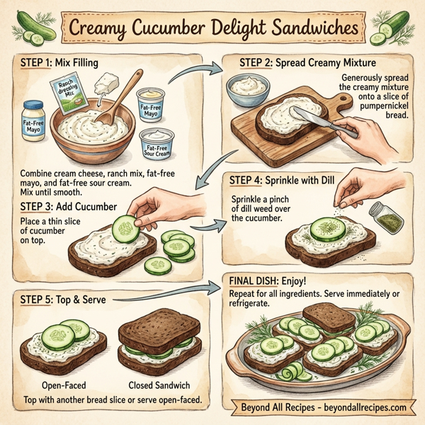 Creamy Cucumber Delight Sandwiches instructions