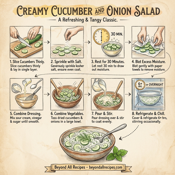 Creamy Cucumber and Onion Salad instructions
