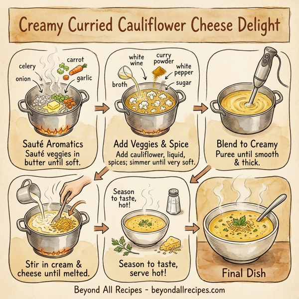 Creamy Curried Cauliflower Cheese Delight instructions