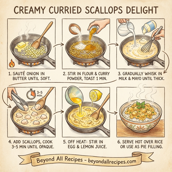 Creamy Curried Scallops Delight instructions