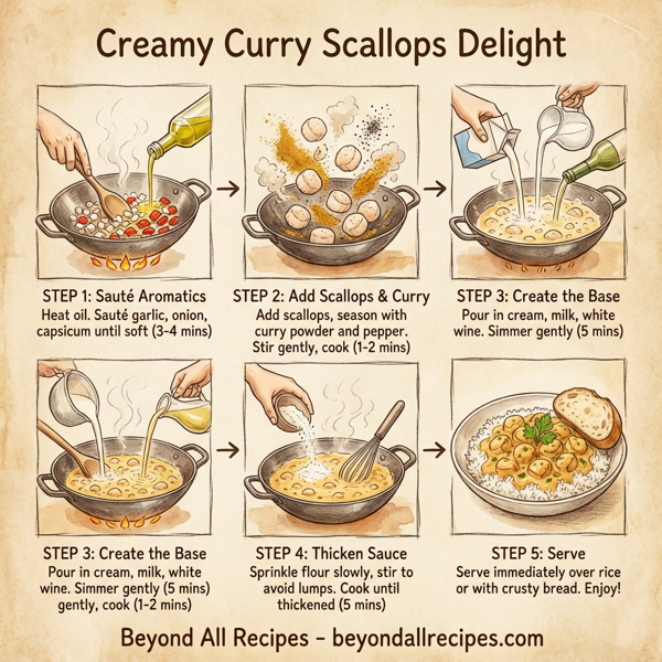 Creamy Curry Scallops Delight instructions