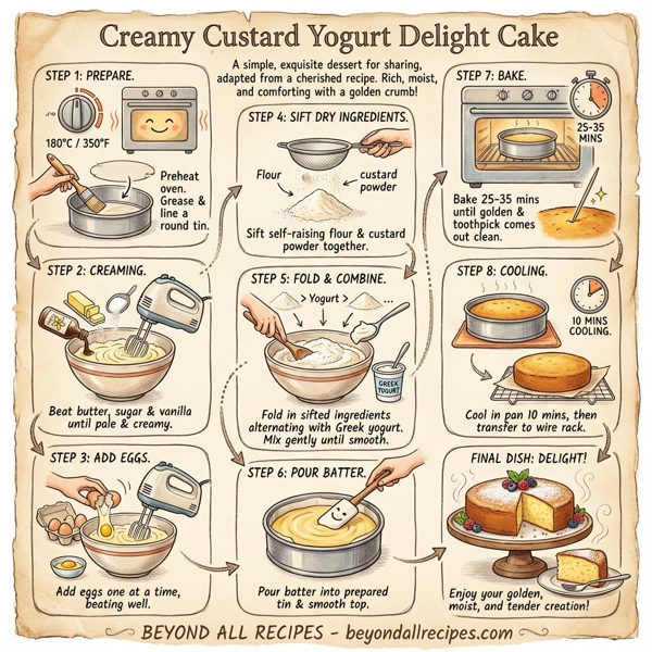 Creamy Custard Yogurt Delight Cake instructions
