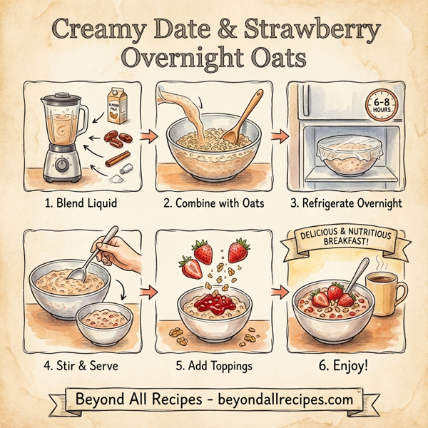 Creamy Date & Strawberry Overnight Oats instructions