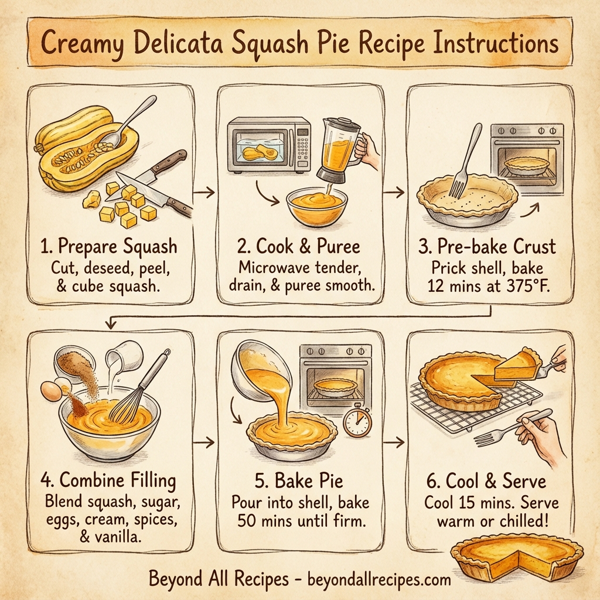 Creamy Delicata Squash Pie instructions