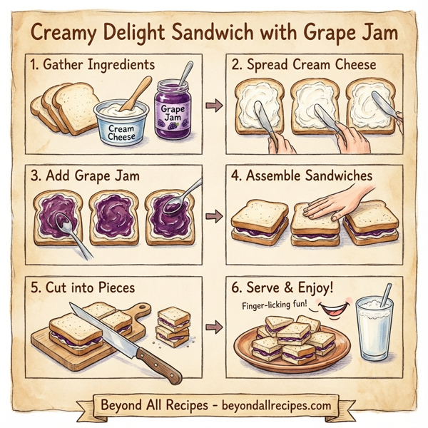 Creamy Delight Sandwich with Grape Jam instructions