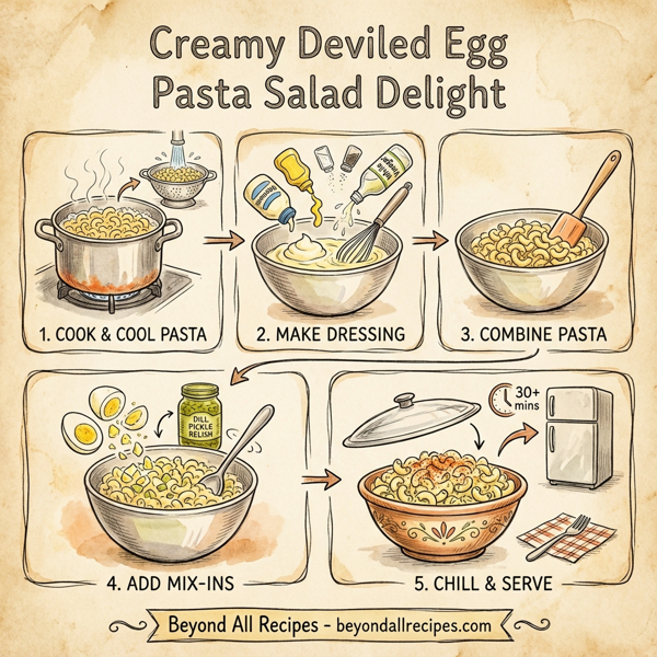 Creamy Deviled Egg Pasta Salad Delight instructions