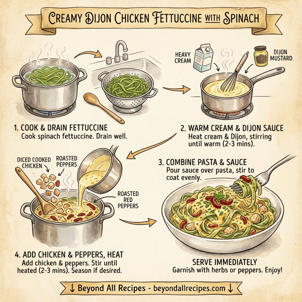 Creamy Dijon Chicken Fettuccine with Spinach instructions