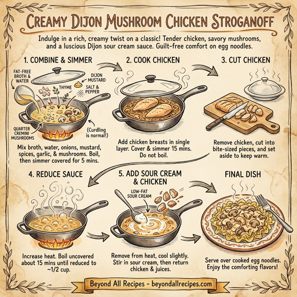 Creamy Dijon Mushroom Chicken Stroganoff instructions