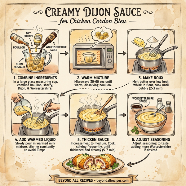 Creamy Dijon Sauce for Chicken Cordon Bleu instructions