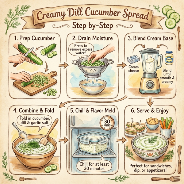 Creamy Dill Cucumber Spread instructions
