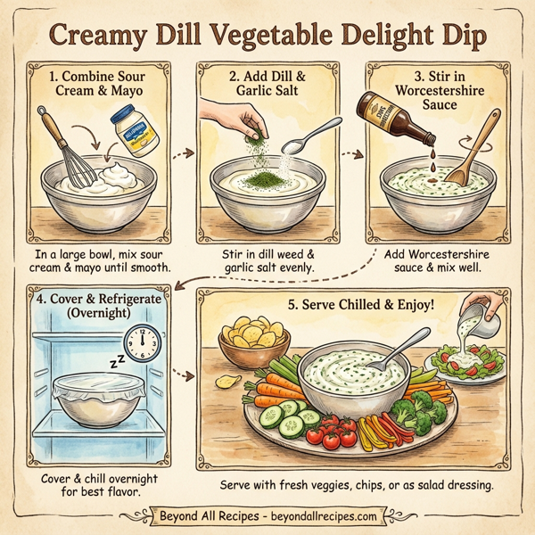 Creamy Dill Vegetable Delight Dip instructions