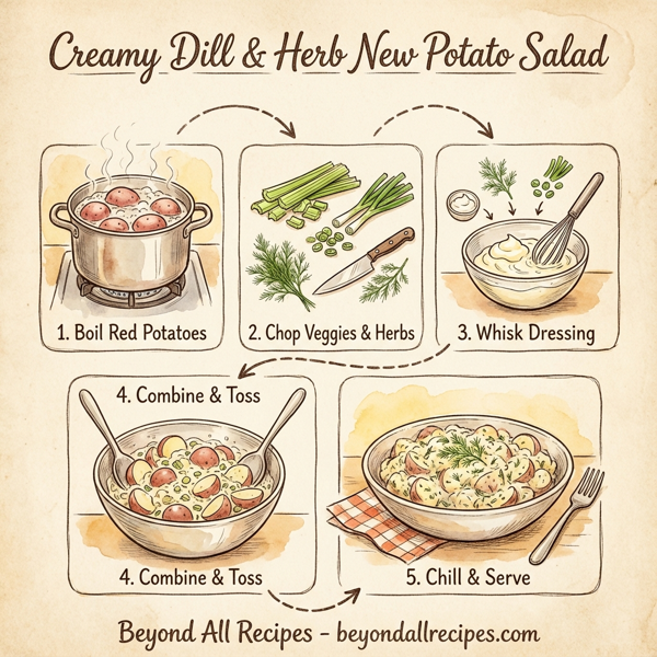 Creamy Dill & Herb New Potato Salad instructions