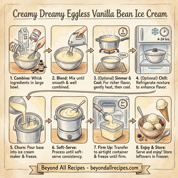 Creamy Dreamy Eggless Vanilla Bean Ice Cream instructions