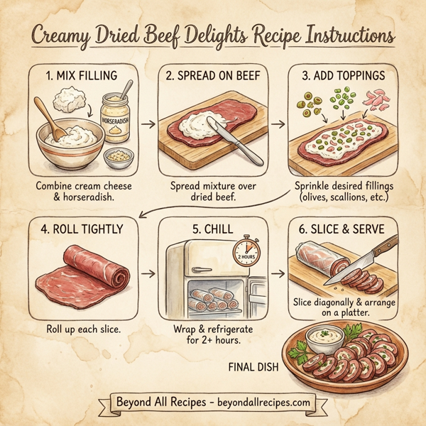Creamy Dried Beef Delights instructions