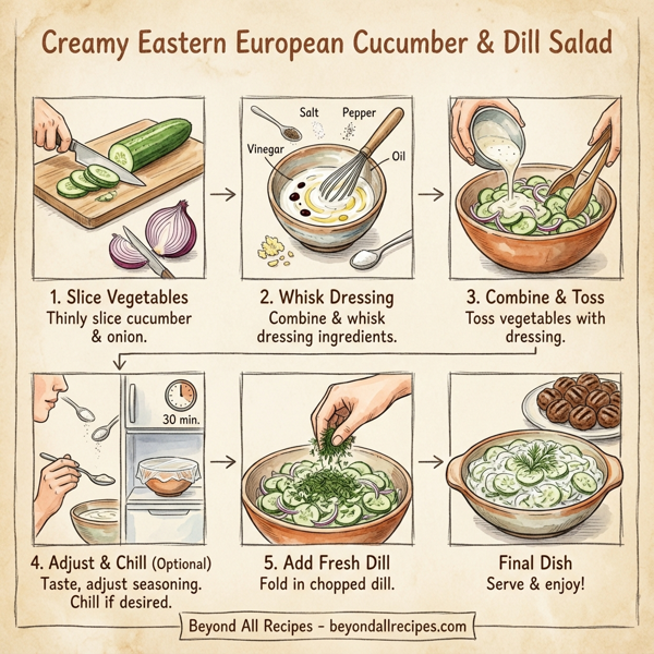 Creamy Eastern European Cucumber & Dill Salad instructions