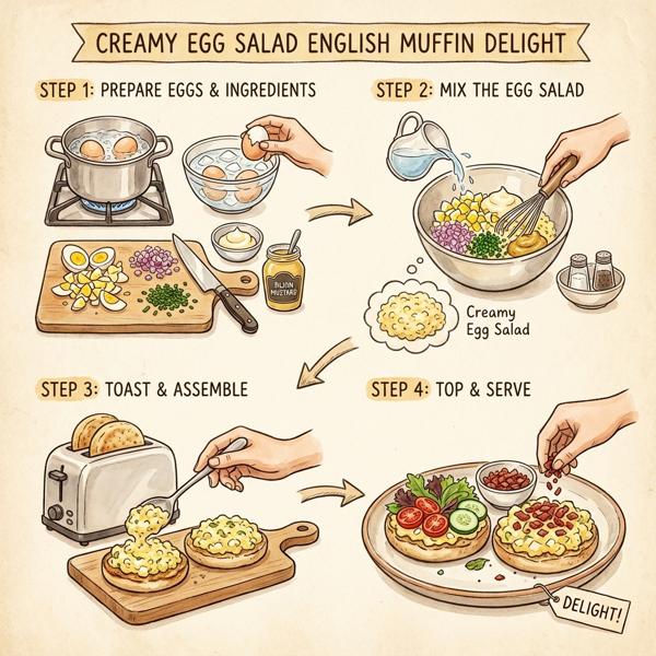 Creamy Egg Salad English Muffin Delight instructions