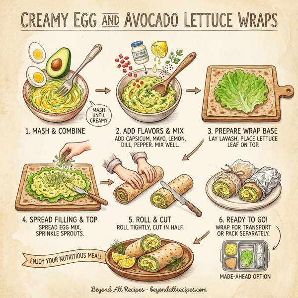 Creamy Egg and Avocado Lettuce Wraps instructions