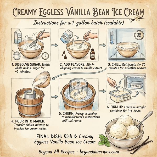 Creamy Eggless Vanilla Bean Ice Cream instructions