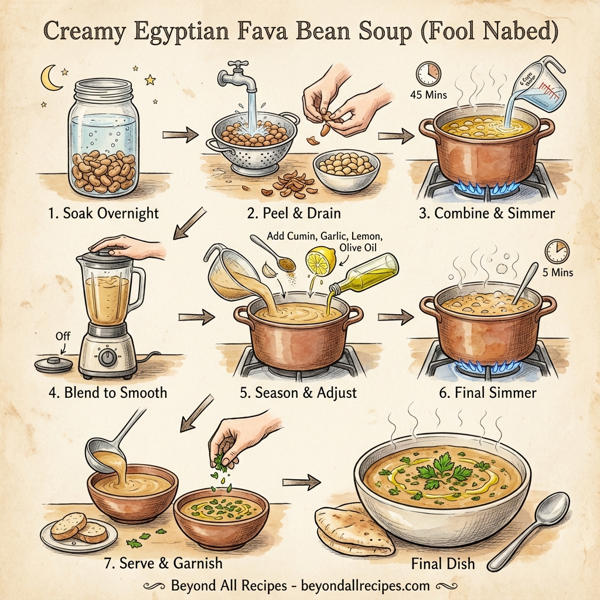 Creamy Egyptian Fava Bean Soup instructions