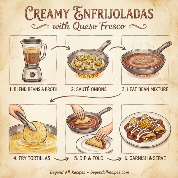 Creamy Enfrijoladas with Queso Fresco instructions