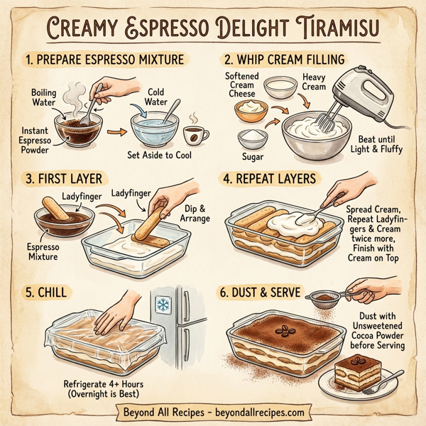 Creamy Espresso Delight Tiramisu instructions