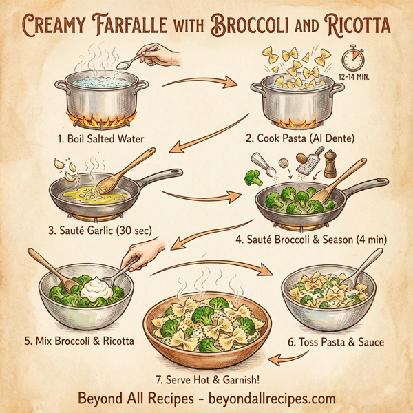Creamy Farfalle with Broccoli and Ricotta instructions