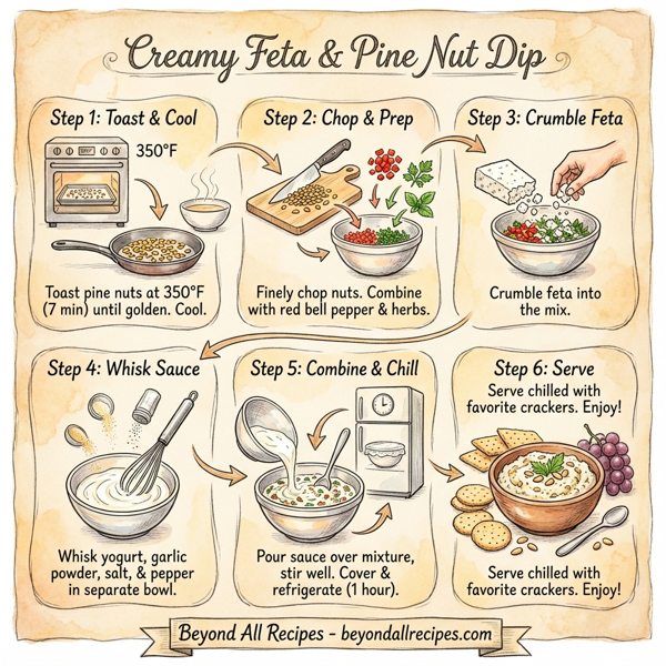 Creamy Feta and Pine Nut Dip instructions