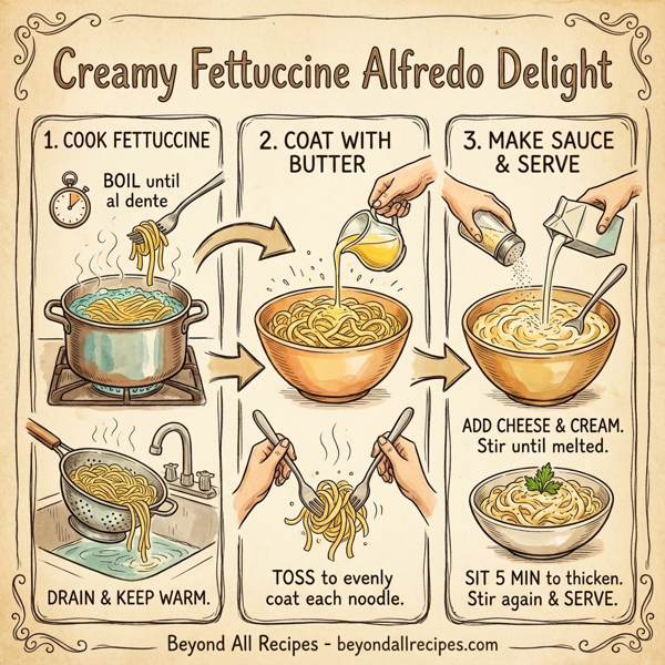 Creamy Fettuccine Alfredo Delight instructions